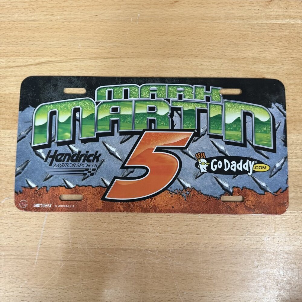 Mark Martin Nascar Number 5 Car Booster License Plate Go Daddy Hendrick Racing